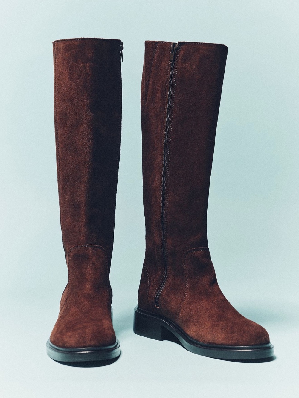 Anthro Nwt Tall Suede Riding Boots - Brown
